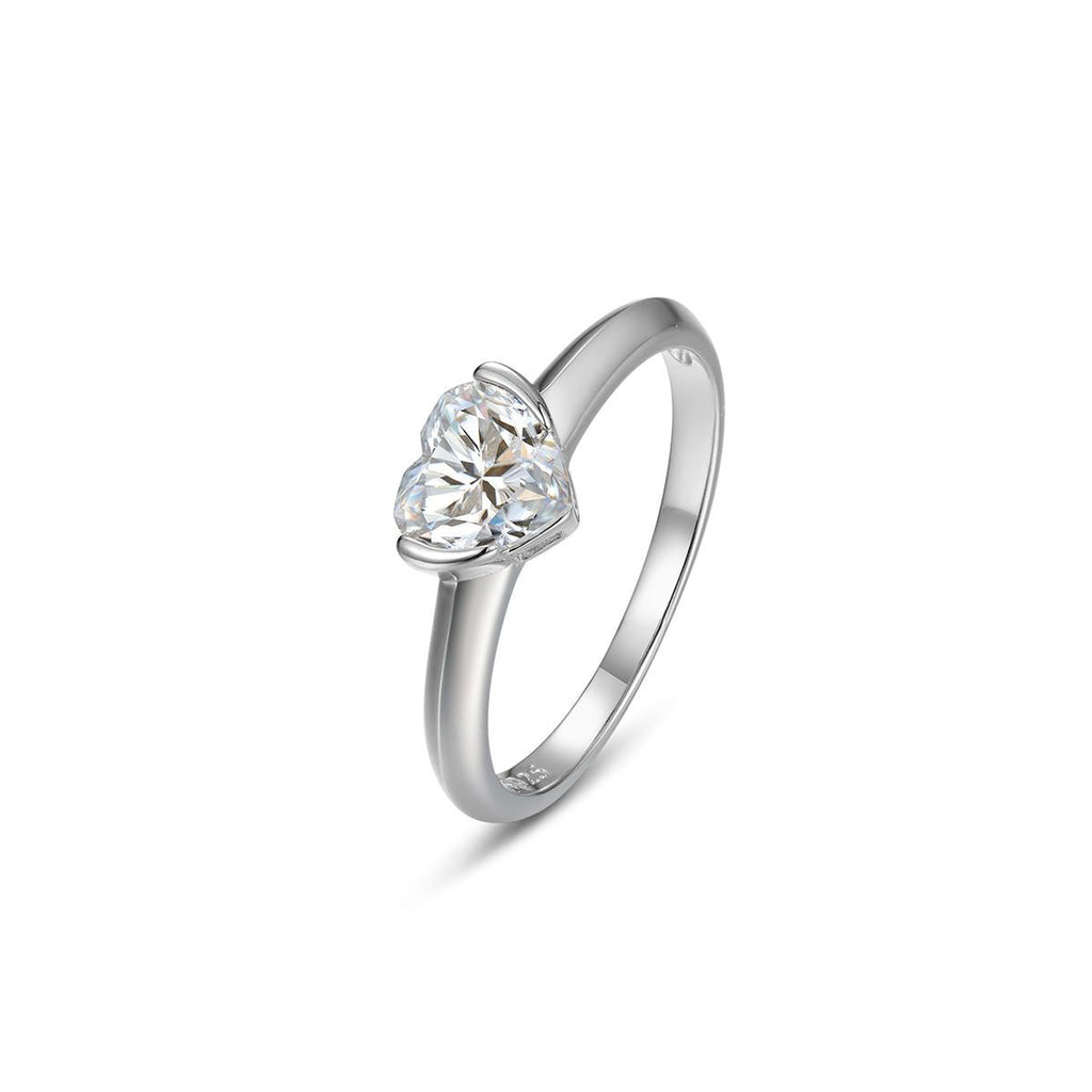 Heart Moissanite Ring | D Colour