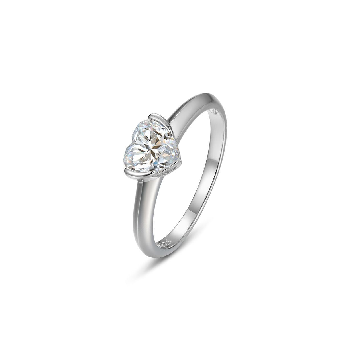 Heart Moissanite Ring | D Colour