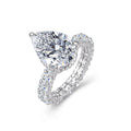 Grand Pear Ring – 5ct pear-cut cubic zirconia ring with stone-set band in 925 sterling silver