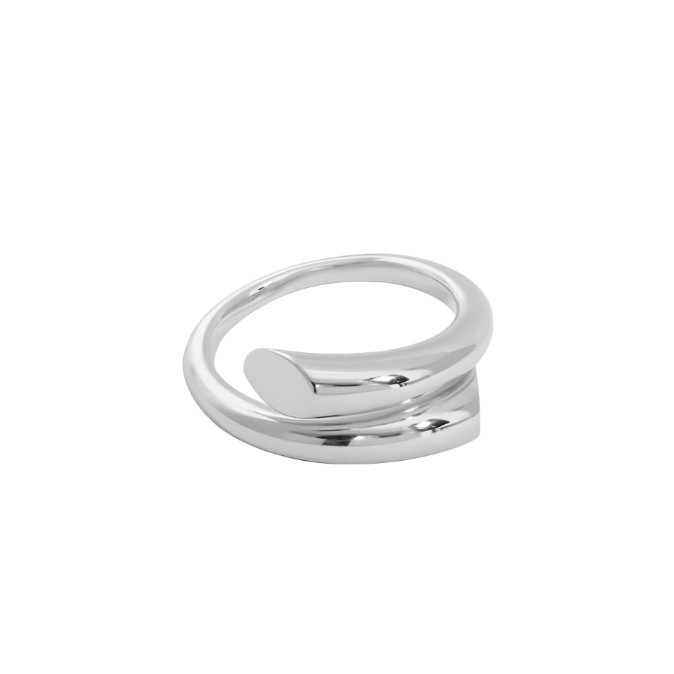 Minimalism Line Crossing Adjustable Ring