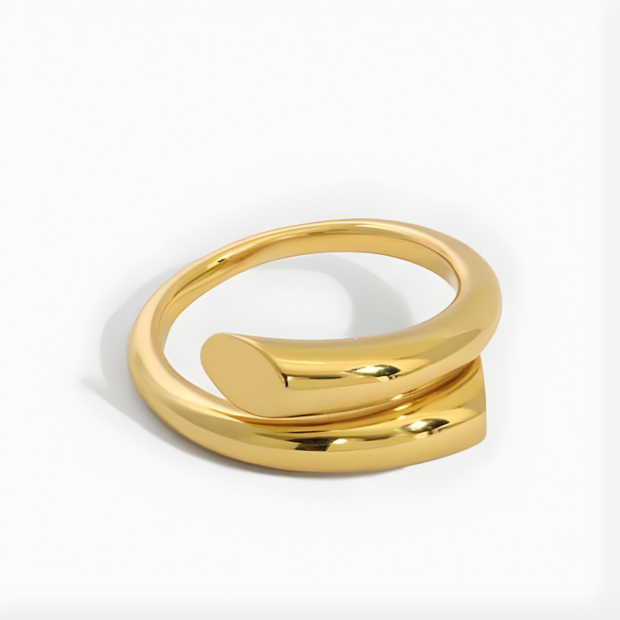 Minimalism Line Crossing Adjustable Ring