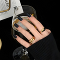 Minimalism Line Crossing Adjustable Ring