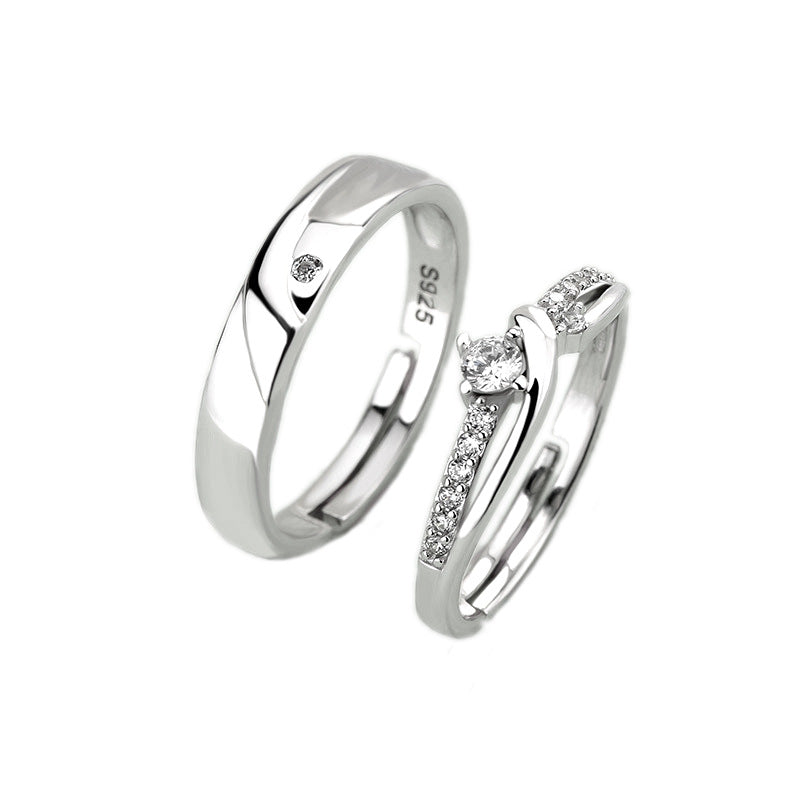 Simple Micro-Setting CZ Ring | Adjustable 925 Sterling Silver Promise Ring
