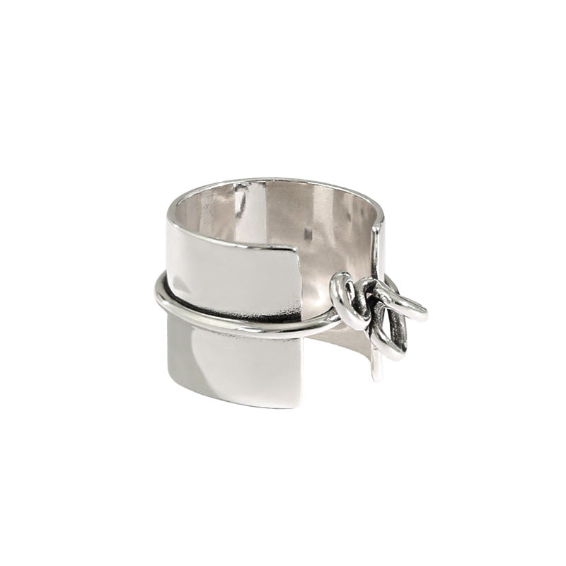 Knot Ring – wide knot ring with vintage finish in 925 sterling silver