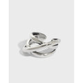 Fashion Triple Lines Cross Adjustable Ring