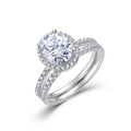 Oval Halo Ring – 2ct oval moissanite halo ring with split shank in 925 sterling silver