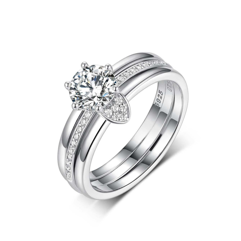 Moissanite Bridal Ring Set | Three Band