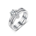 Moissanite Bridal Ring Set | Three Band