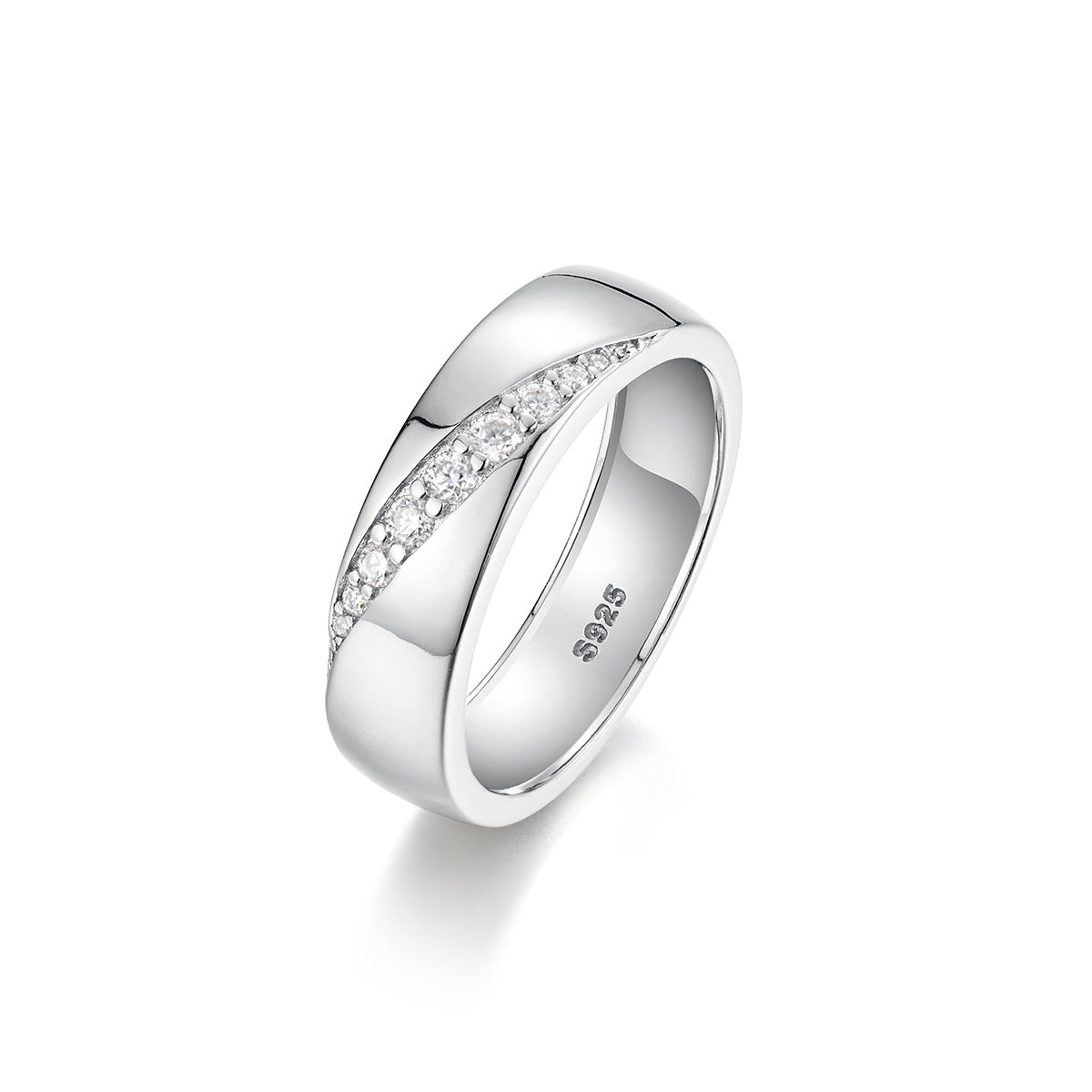 Wide Band Moissanite Ring | Geometric