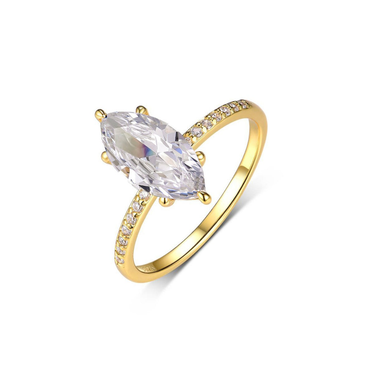 Geometric Moissanite Ring | Marquise Cut