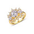 Bloom Halo Ring – 2ct moissanite three-stone halo cluster ring in 925 sterling silver