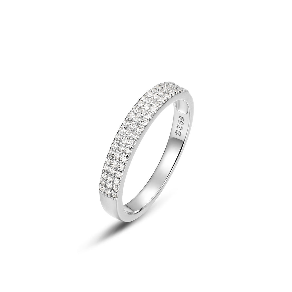 Multi Row Moissanite Ring | Geometric Full Band
