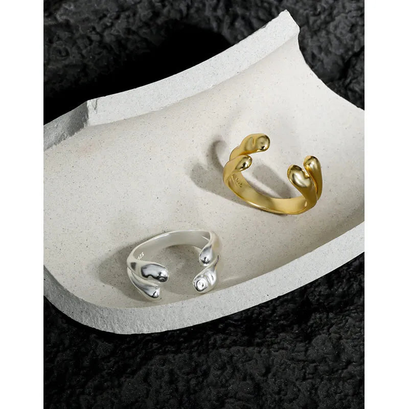 Droplet Ring | Sculptural Sterling Silver Droplet Ring