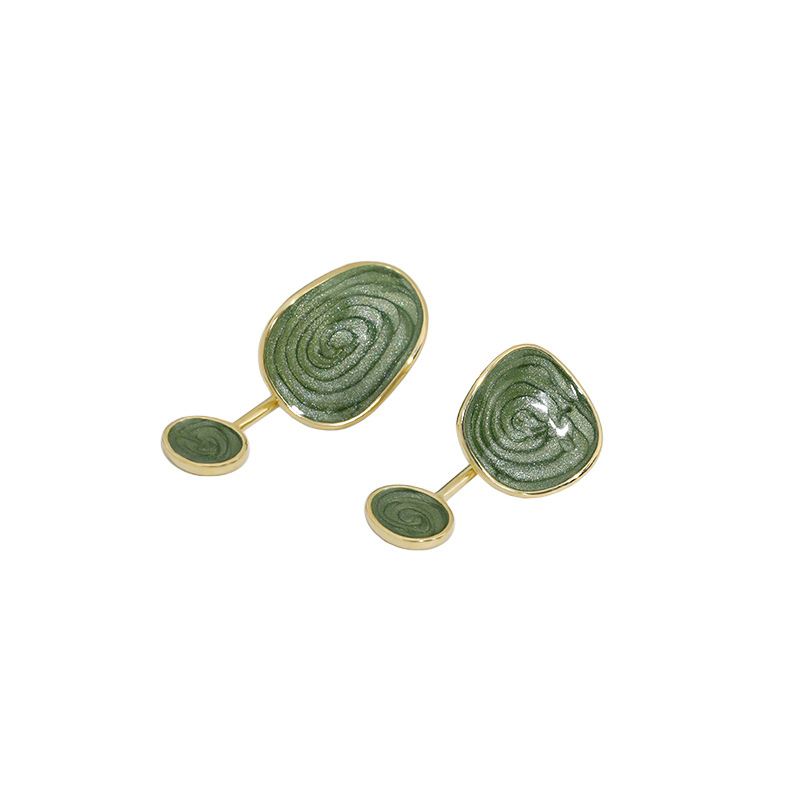 Green Epoxy Earrings