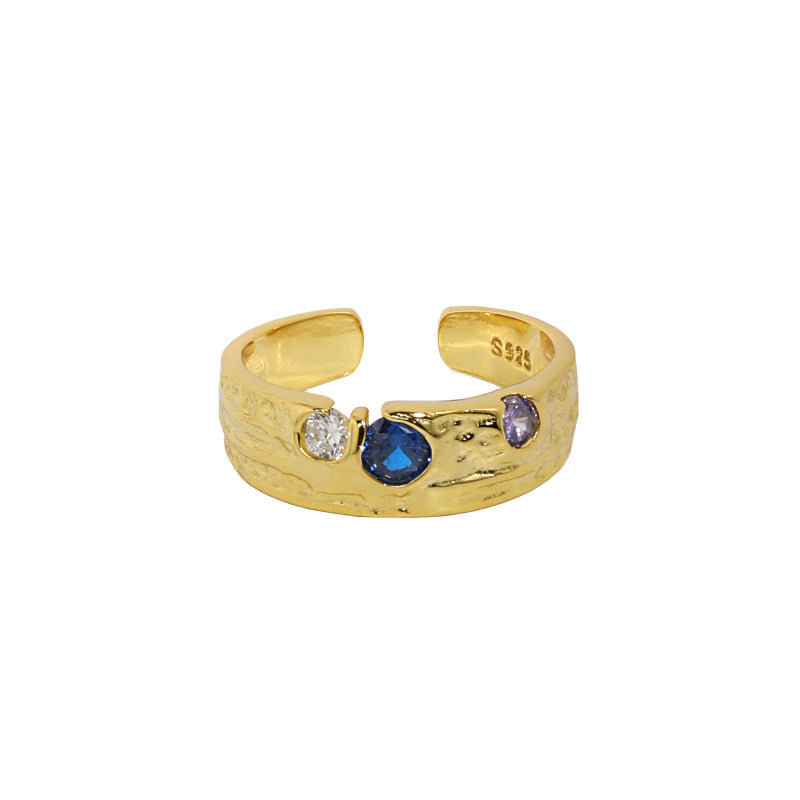 Confetti Ring – adjustable 925 sterling silver ring set with colourful cubic zirconia stones