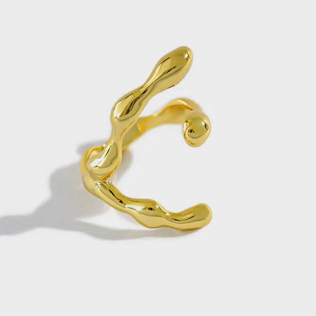 Open Curve Ring | Wide Sculptural Silver Band