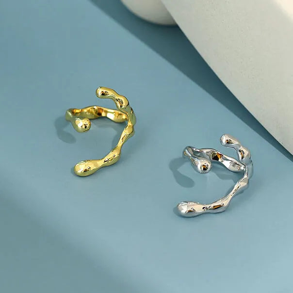 Open Curve Ring | Wide Sculptural Silver Band