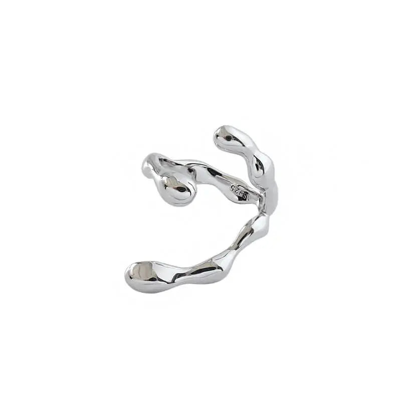 Open Curve Ring | Wide Sculptural Silver Band