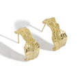 Irregular Tinfoil C Shape Stud Earrings