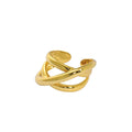 Triple Line silver crossover ring 