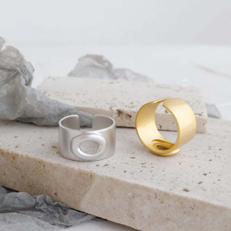 Wide Open wide silver ring in 925 sterling silver