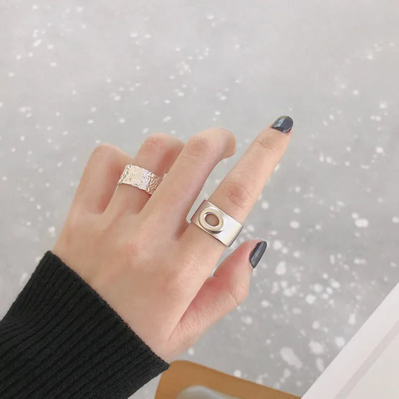 Wide Open wide silver ring in sterling silver 