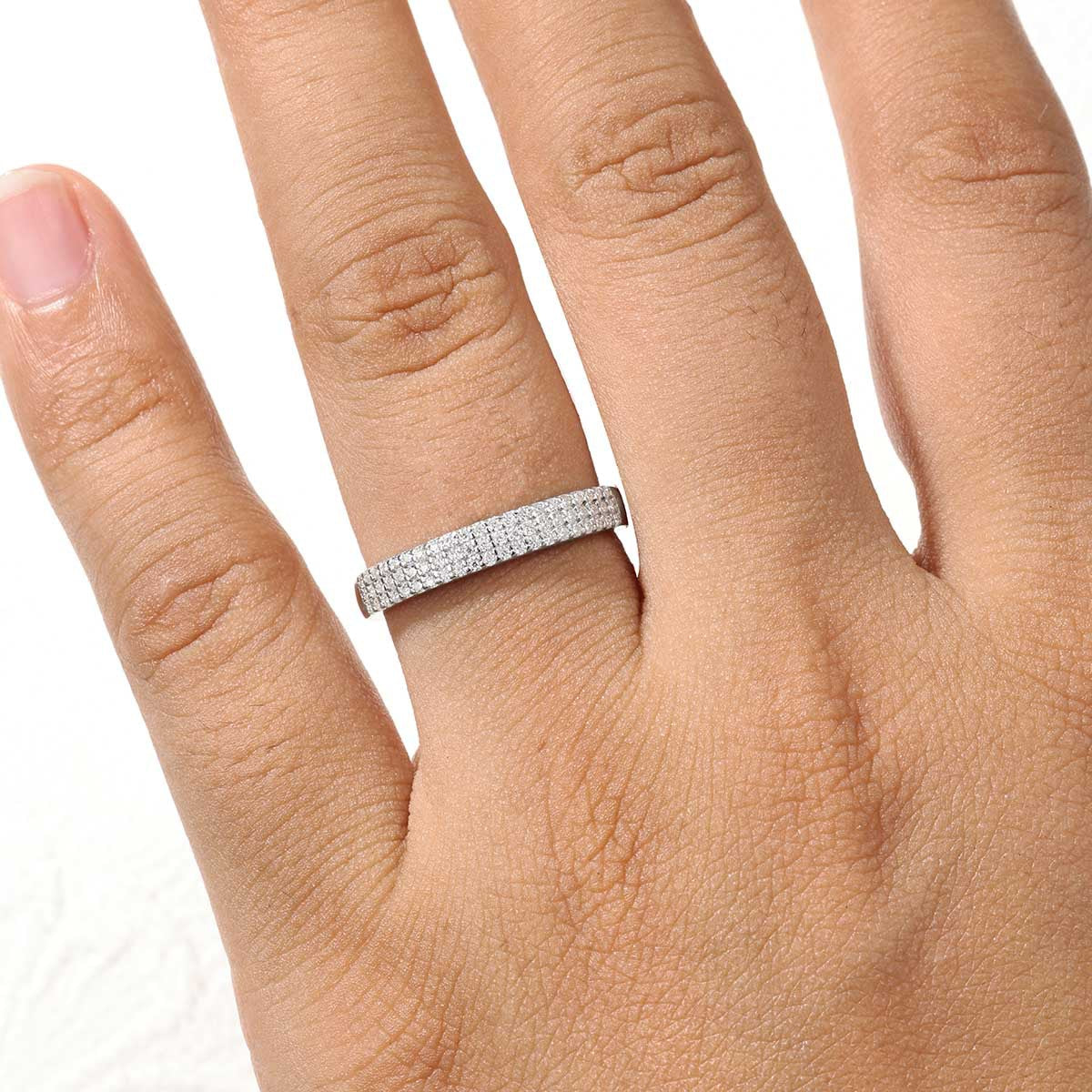 Multi Row Moissanite Ring | Geometric Full Band