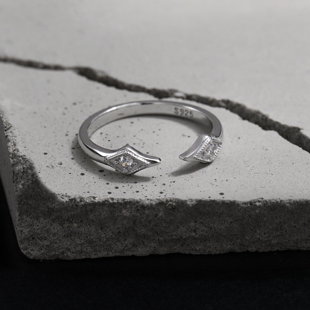 Cubic Zirconia Open Ring | Modern Minimalist