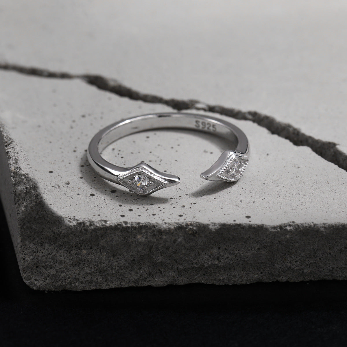 Cubic Zirconia Open Ring | Modern Minimalist
