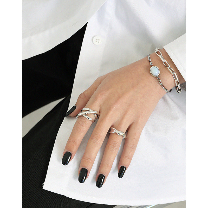 Twisted Wide Ring | Bold Adjustable 925 Sterling Silver