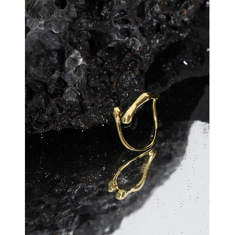 Dewdrop Ring – delicate adjustable waterdrop cross ring in 925 sterling silver, view 3