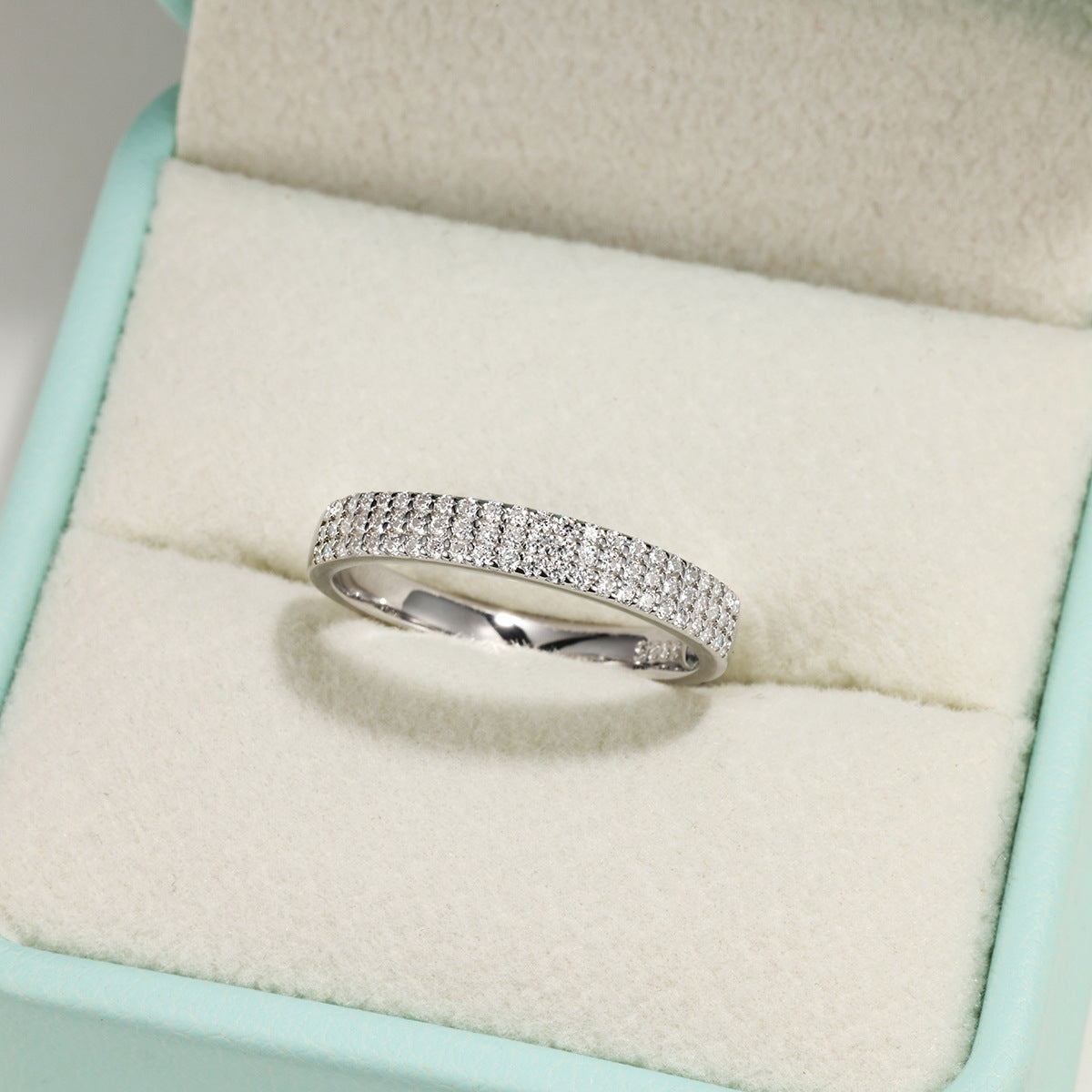 Multi Row Moissanite Ring | Geometric Full Band