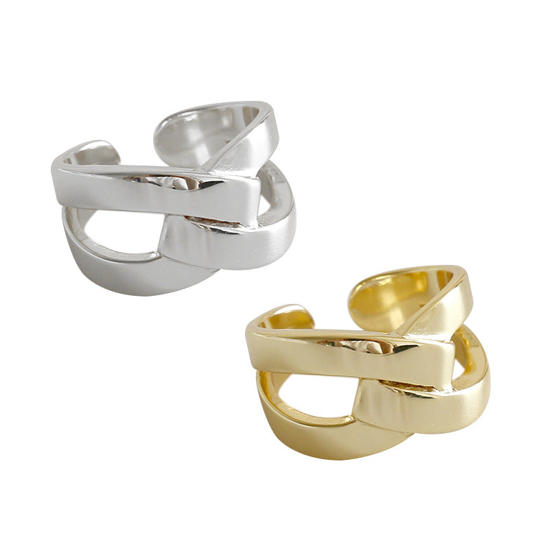 X Shape Wide Cross Ring