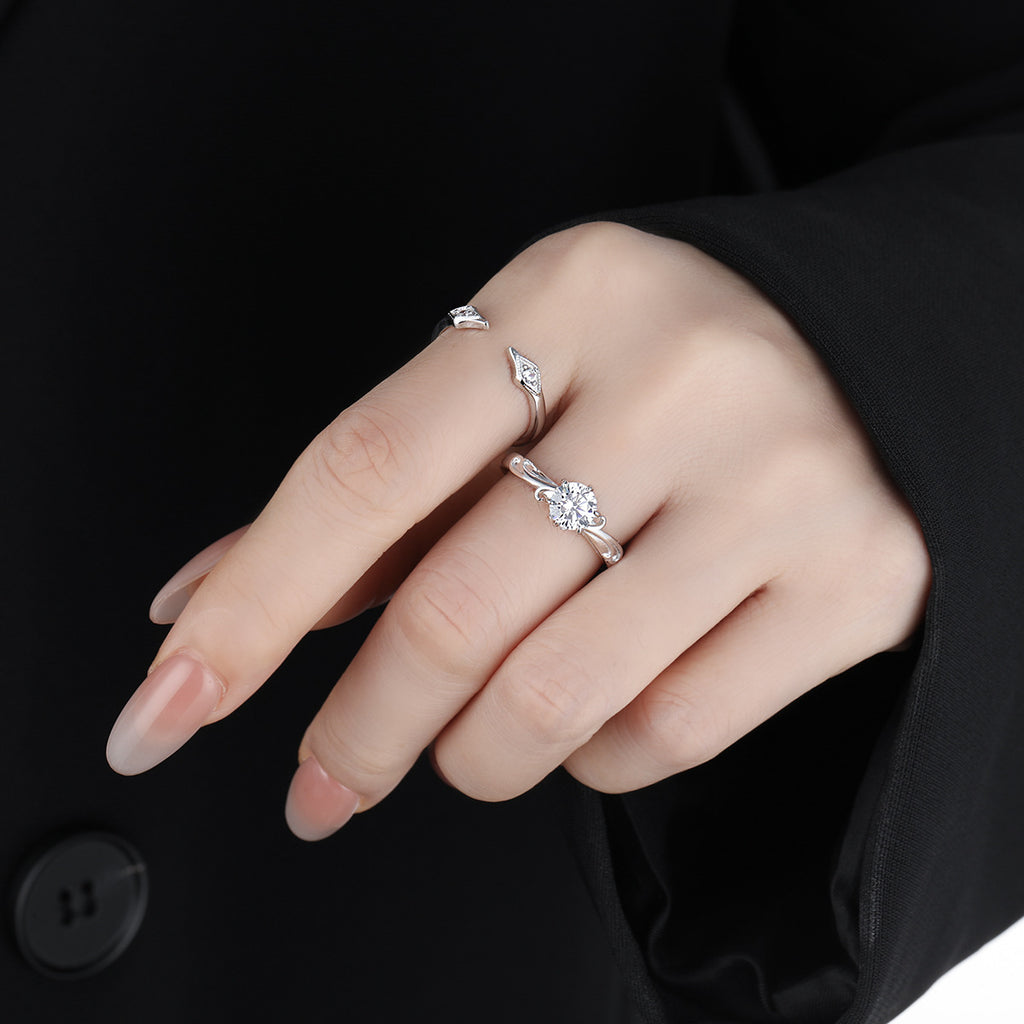 Cubic Zirconia Open Ring | Modern Minimalist