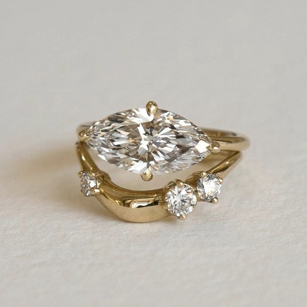 Moissanite Double Band Ring | Layered Band