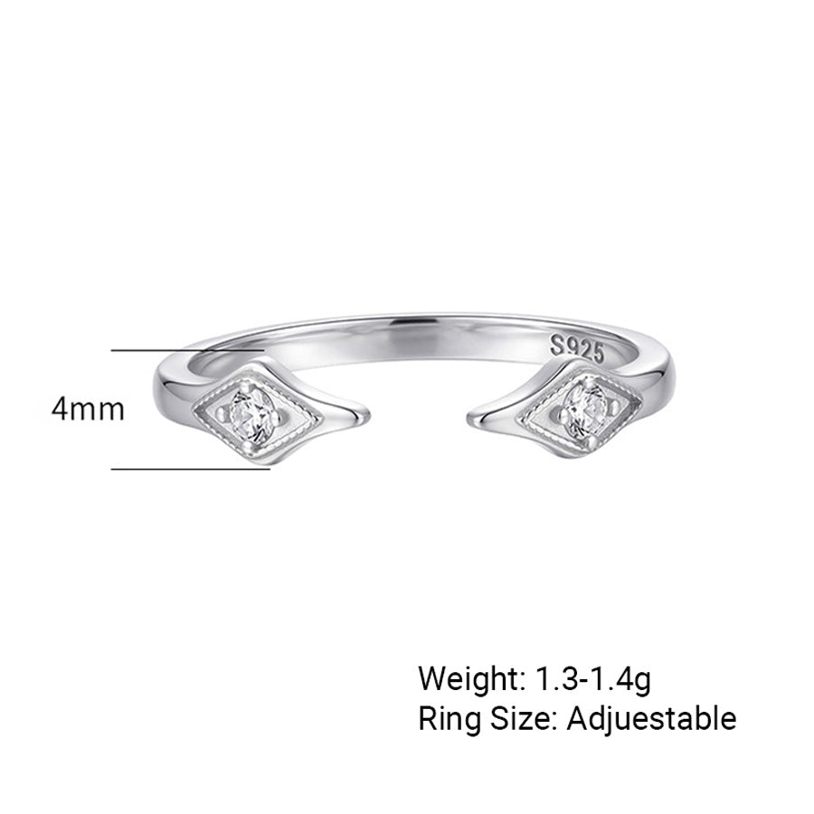 Cubic Zirconia Open Ring | Modern Minimalist
