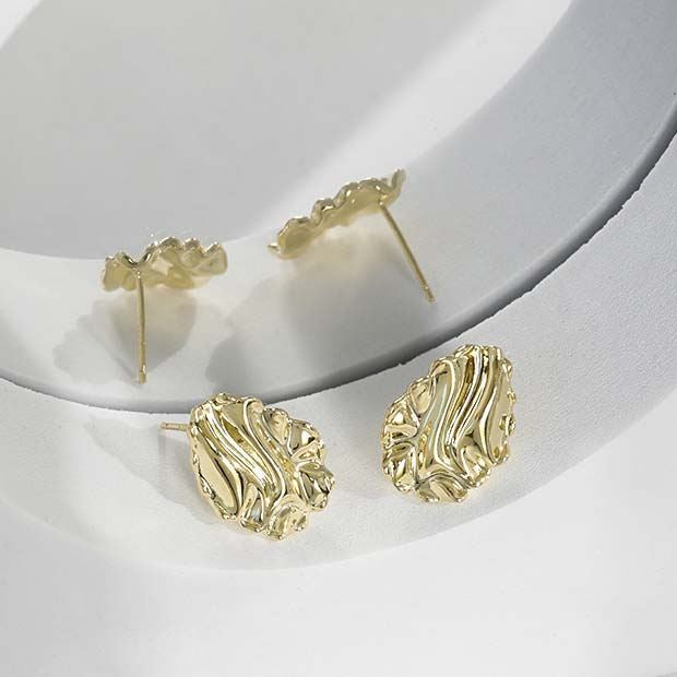 Corrugation Irregular Stud Earrings