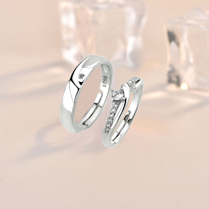 Simple Micro-Setting CZ Ring | Adjustable 925 Sterling Silver Promise Ring