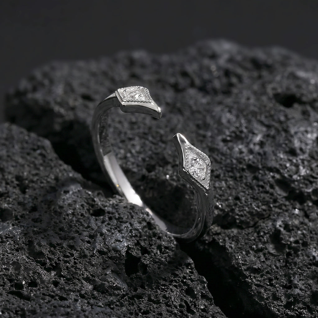 Cubic Zirconia Open Ring | Modern Minimalist