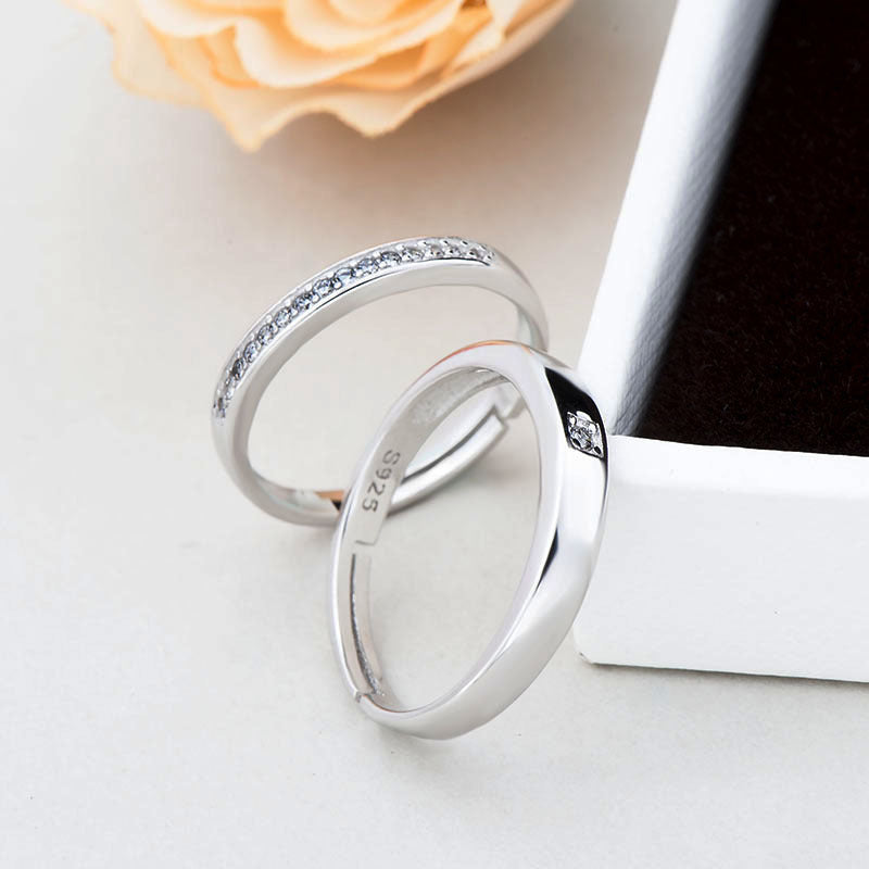 Minimalist CZ Lines Ring | Adjustable 925 Sterling Silver