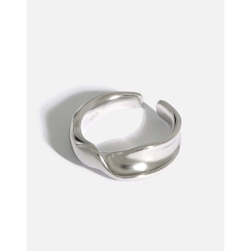 Twisted Wide Ring | Bold Adjustable 925 Sterling Silver