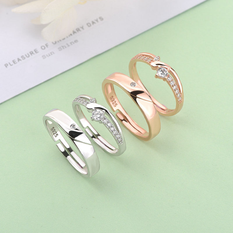 Simple Micro-Setting CZ Ring | Adjustable 925 Sterling Silver Promise Ring