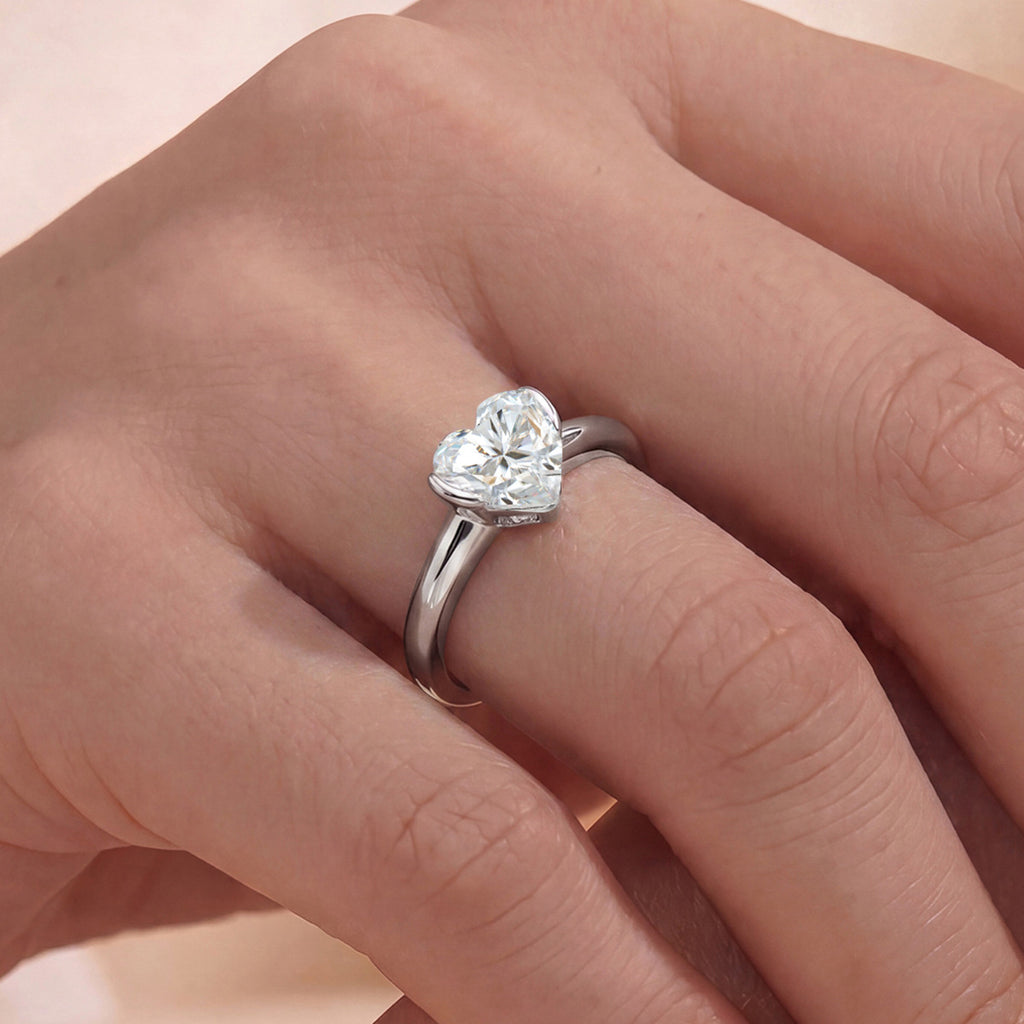 Heart Moissanite Ring | D Colour
