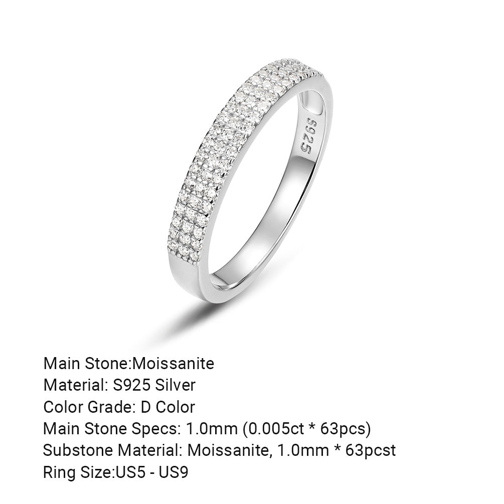 Multi Row Moissanite Ring | Geometric Full Band