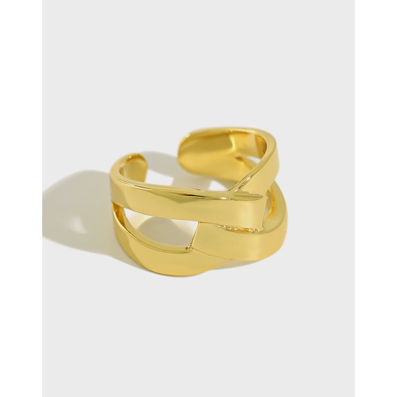 X Shape Wide Cross Ring