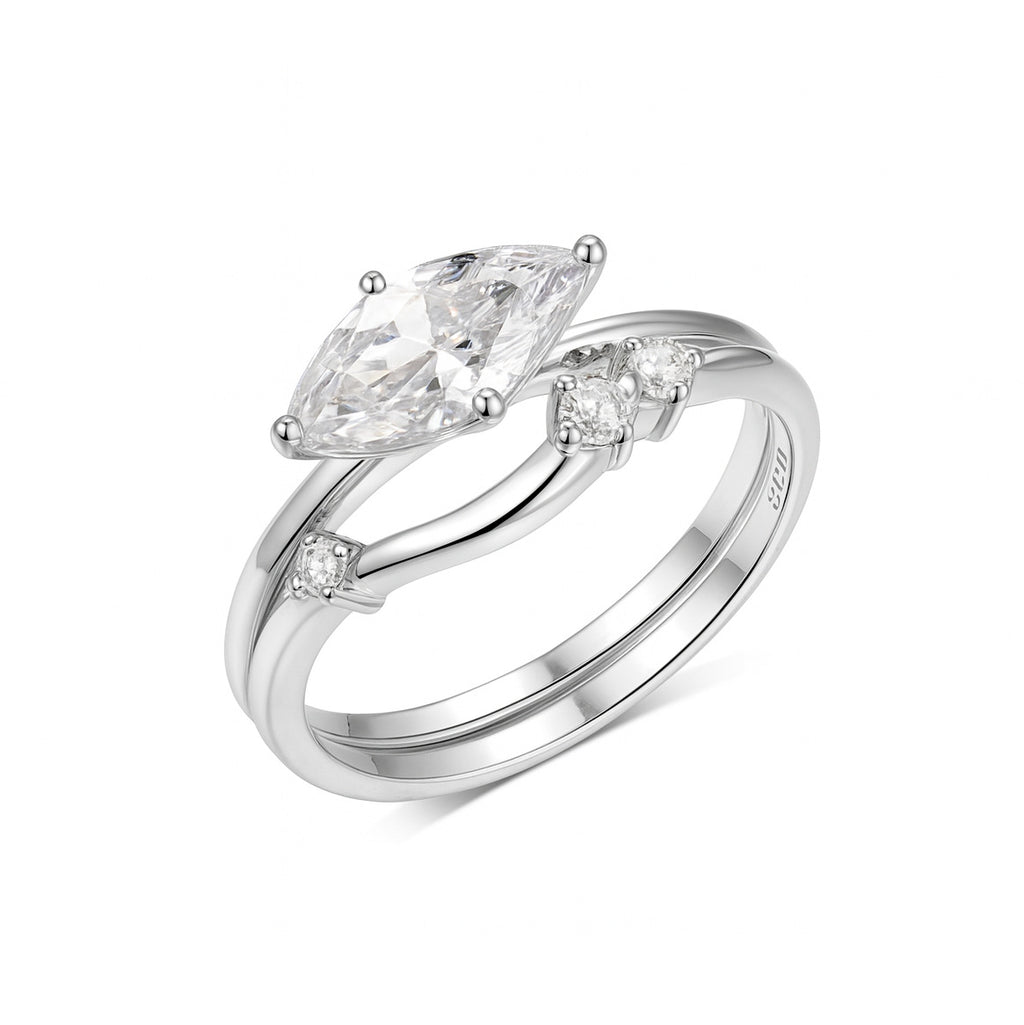 Moissanite Double Band Ring | Layered Band