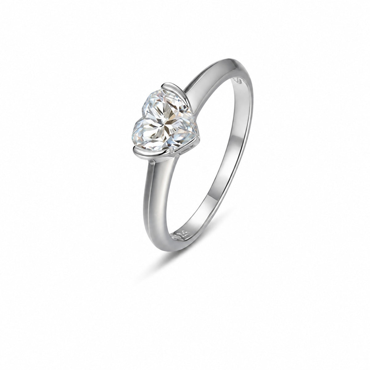 Heart Moissanite Ring | D Colour