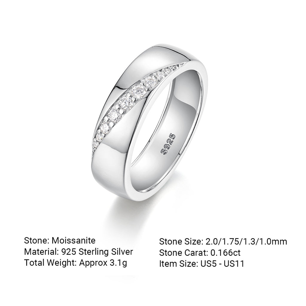 Wide Band Moissanite Ring | Geometric