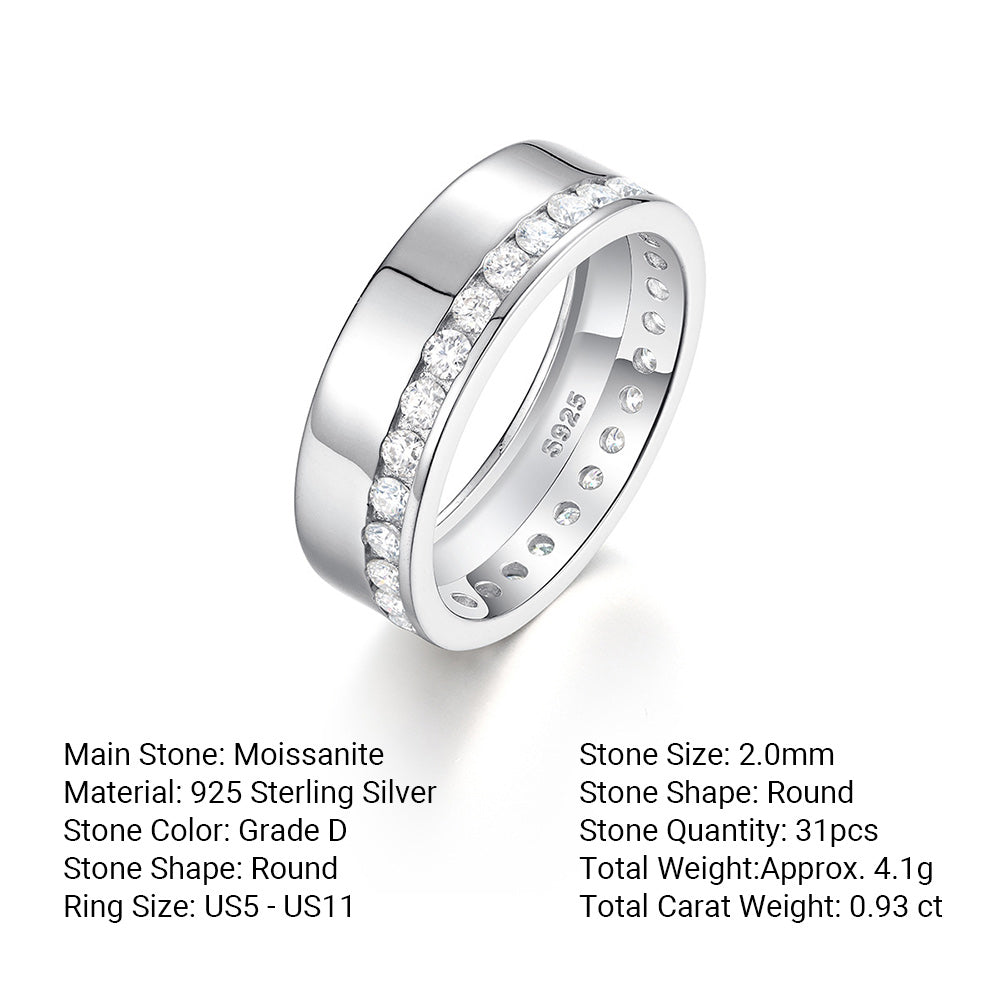 Full Band Moissanite Ring | Channel Set