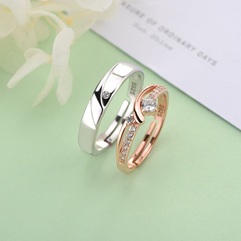 Simple Micro-Setting CZ Ring | Adjustable 925 Sterling Silver Promise Ring